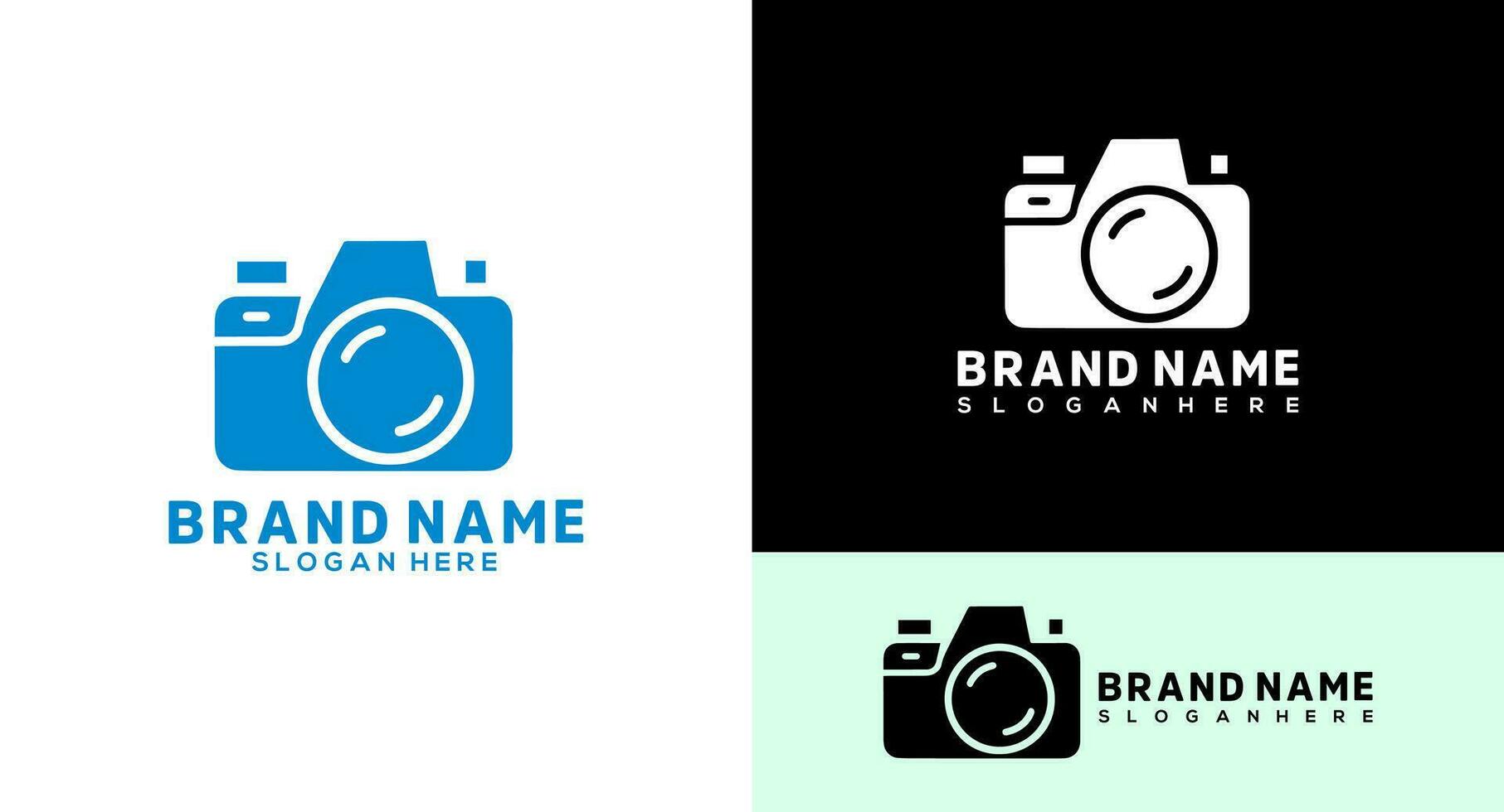 Camera logo design. Modern professional photographer logo template. Vector illustration.