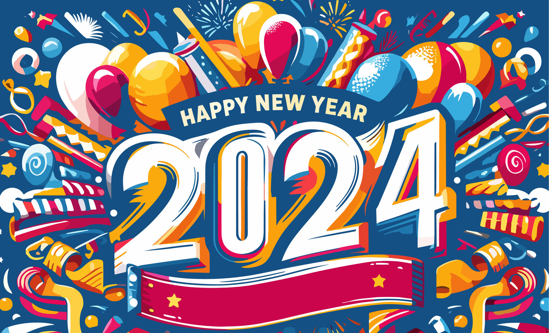 Happy new year 2024 greeting card, banner, poster, flyer. Vector illustration 32473355 Vector