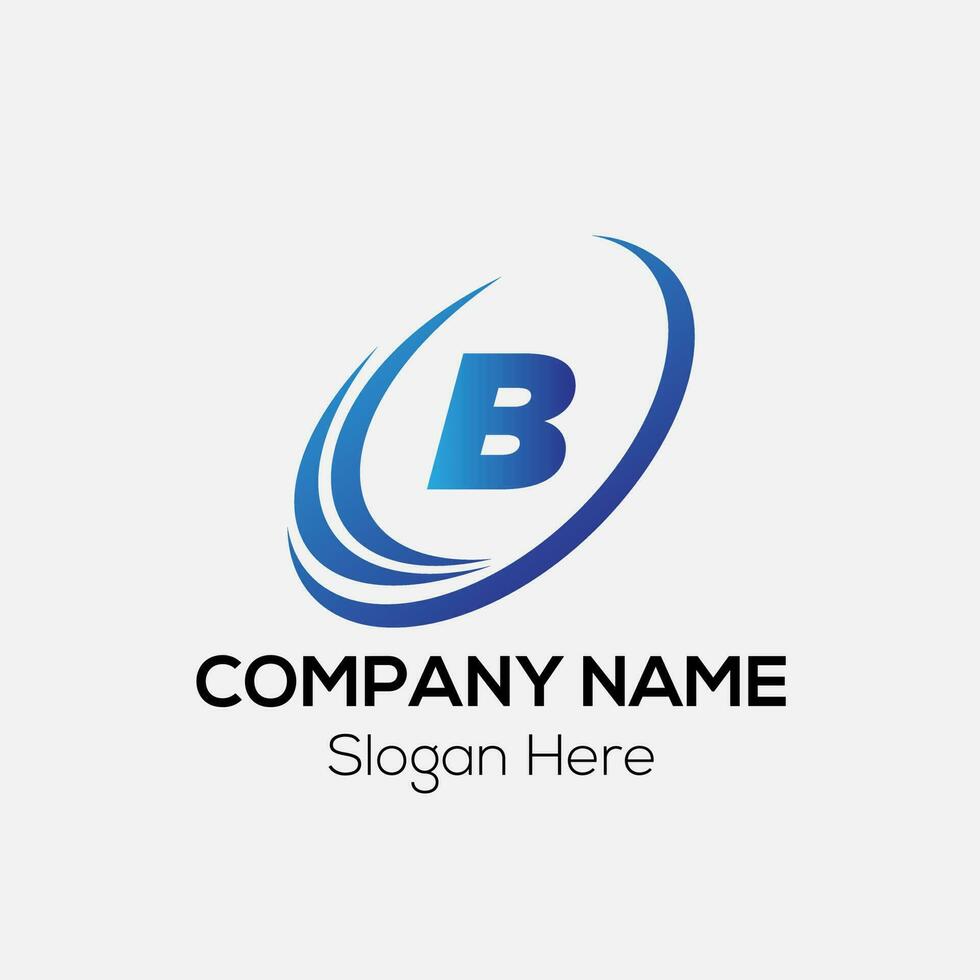 Abstract B letter modern lettermarks logo design vector