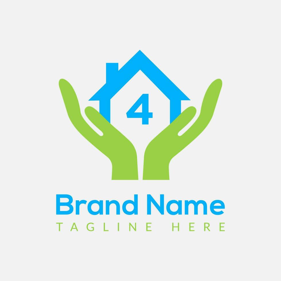 Home Loan Logo On Letter 4 Template. Home Loan On 4 Letter, Initial Home Loan Sign Concept Template vector