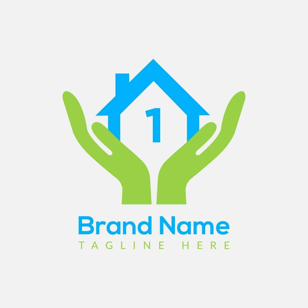 Home Loan Logo On Letter 1 Template. Home Loan On 1 Letter, Initial Home Loan Sign Concept Template vector