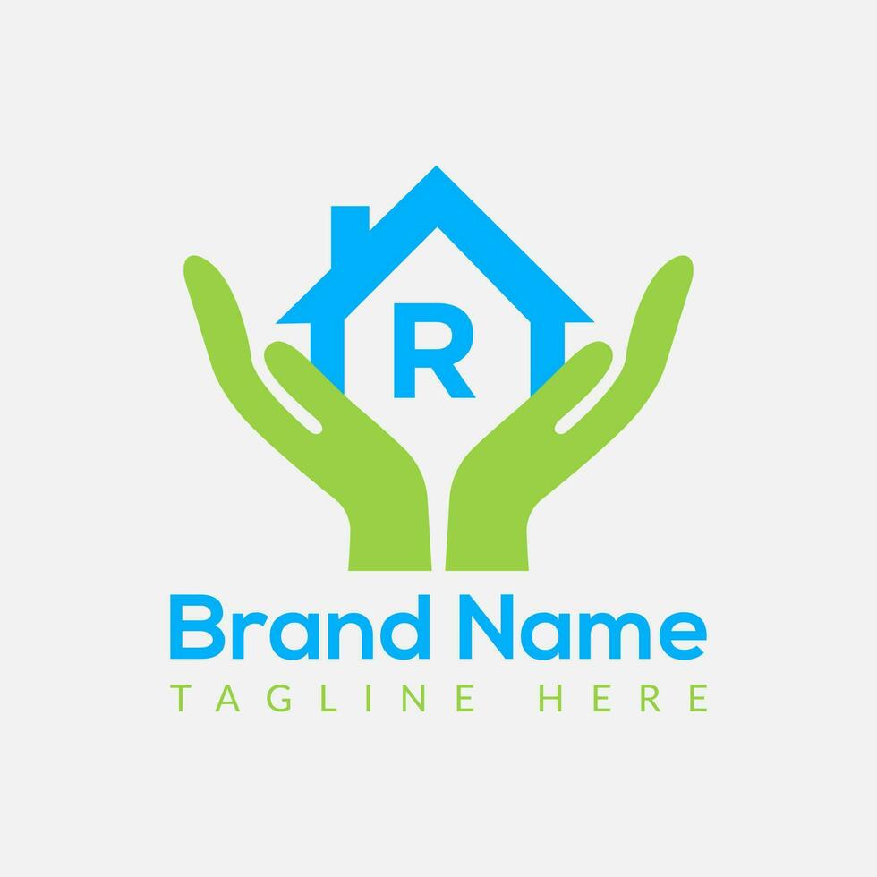 Home Loan Logo On Letter R Template. Home Loan On R Letter, Initial Home Loan Sign Concept Template vector