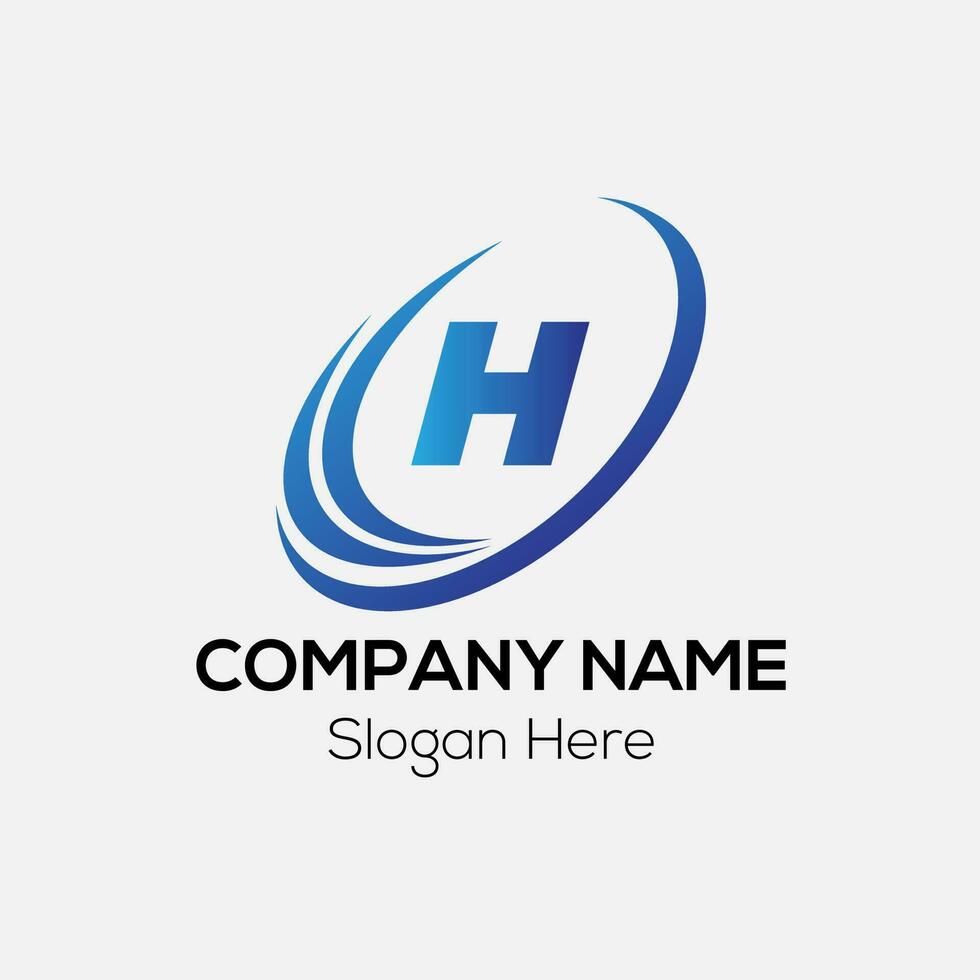 Abstract H letter modern initial lettermarks logo design vector