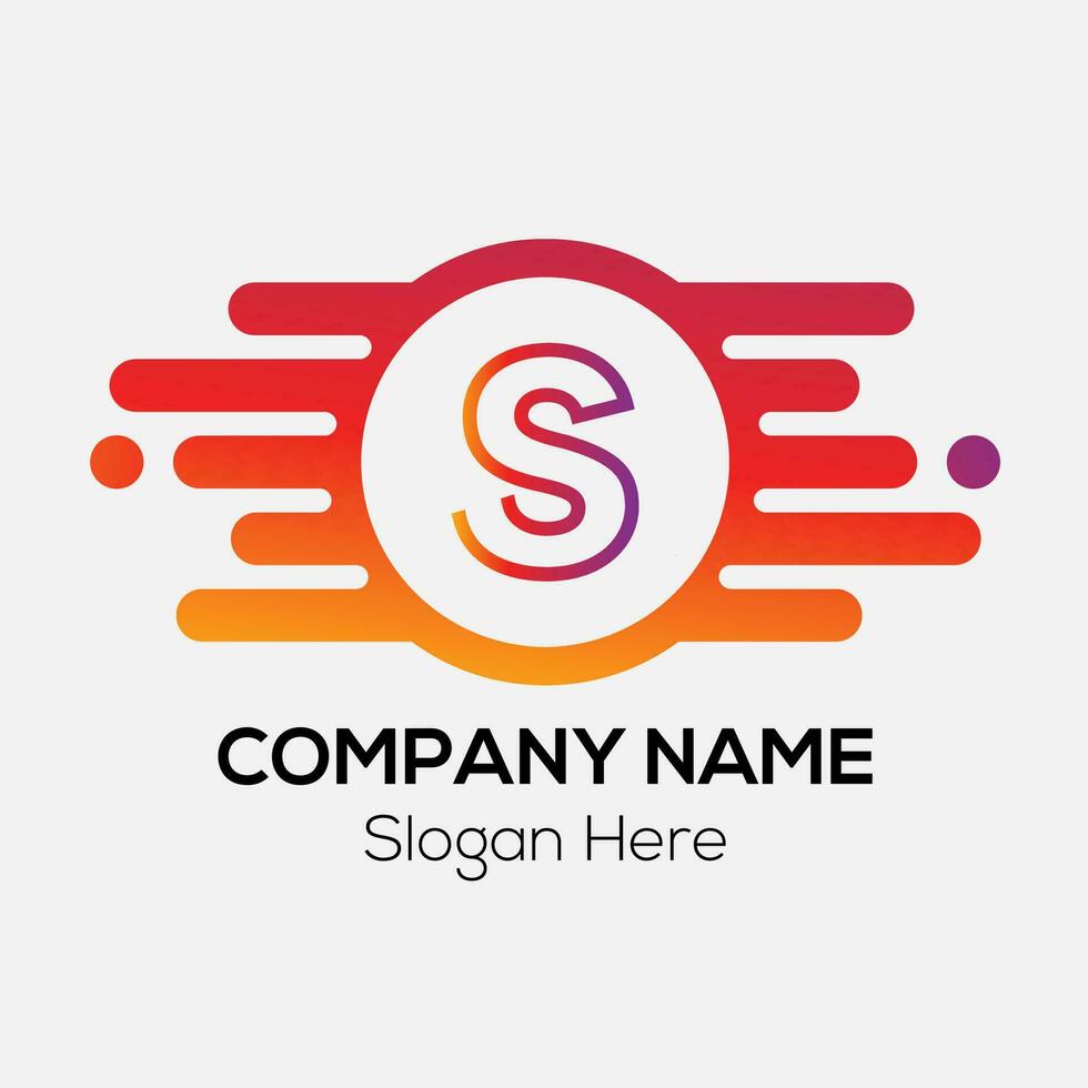 Abstract S letter modern initial Tech lettermarks logo design vector