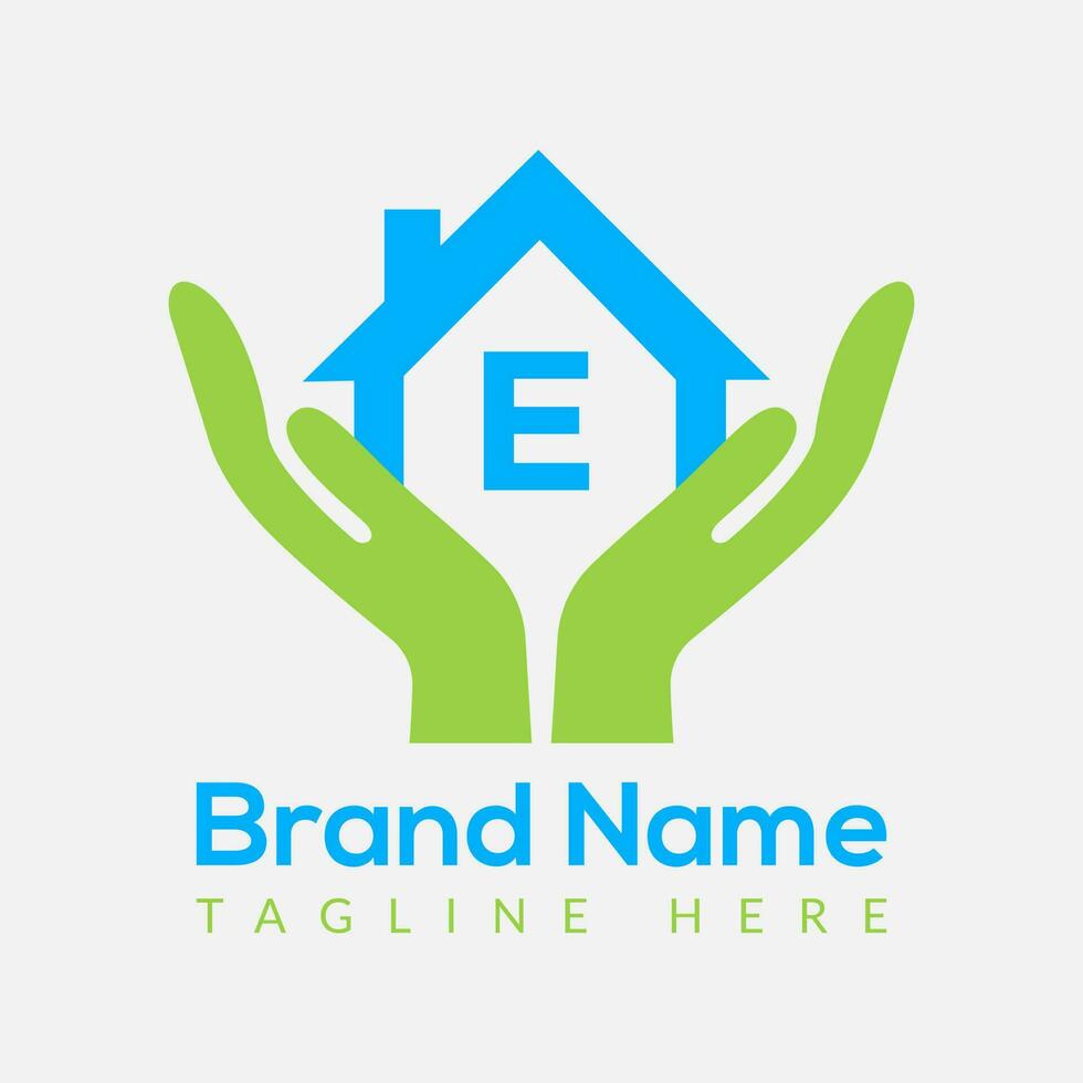 Home Loan Logo On Letter E Template. Home Loan On E Letter, Initial Home Loan Sign Concept Template vector