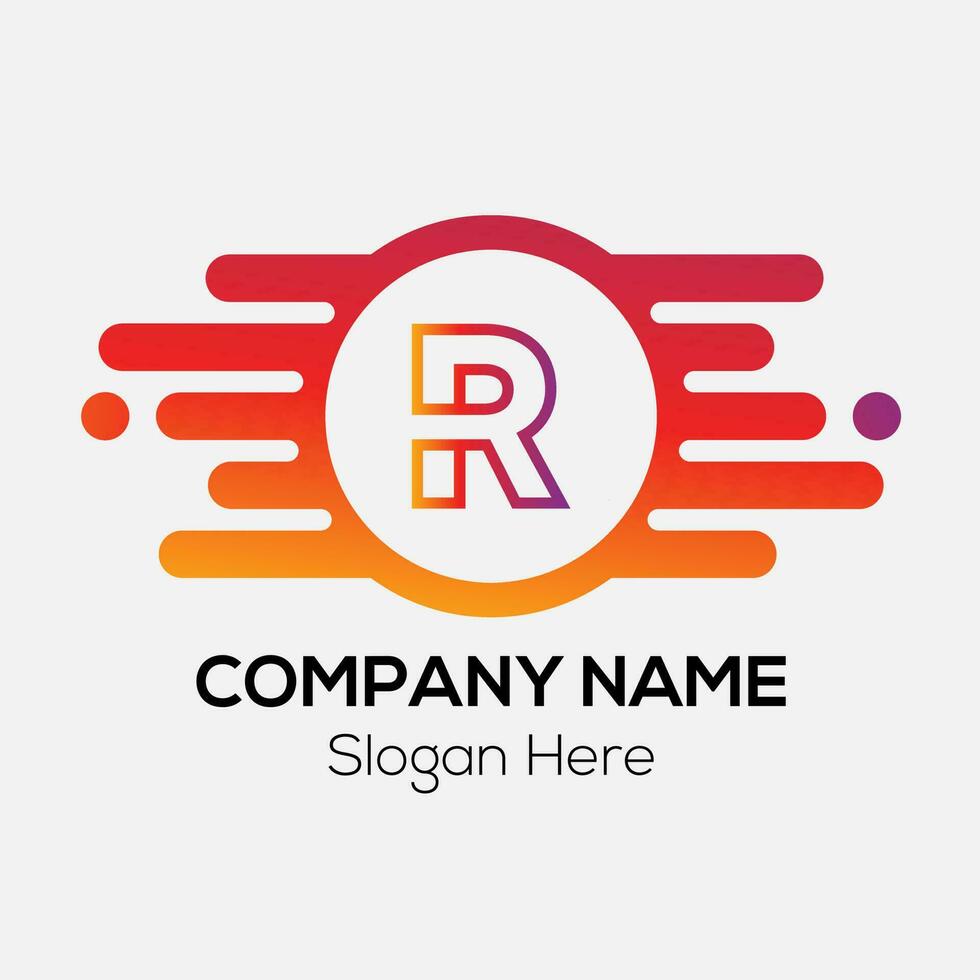 Abstract R letter modern initial lettermarks logo design vector