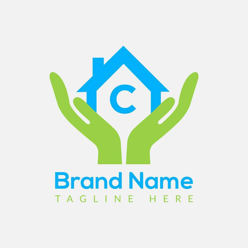 Home Loan Logo On Letter C Template. Home Loan On C Letter, Initial Home Loan Sign Concept Template vector