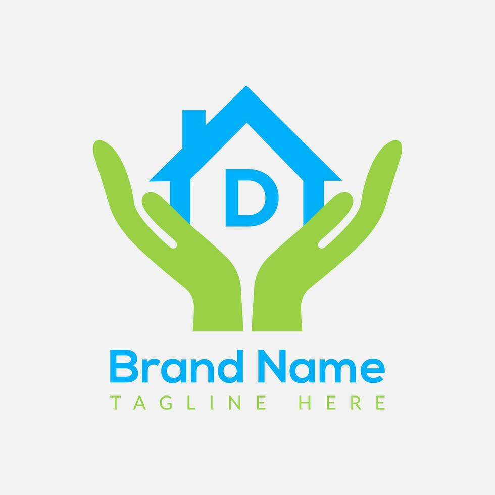 Home Loan Logo On Letter D Template. Home Loan On D Letter, Initial Home Loan Sign Concept Template vector