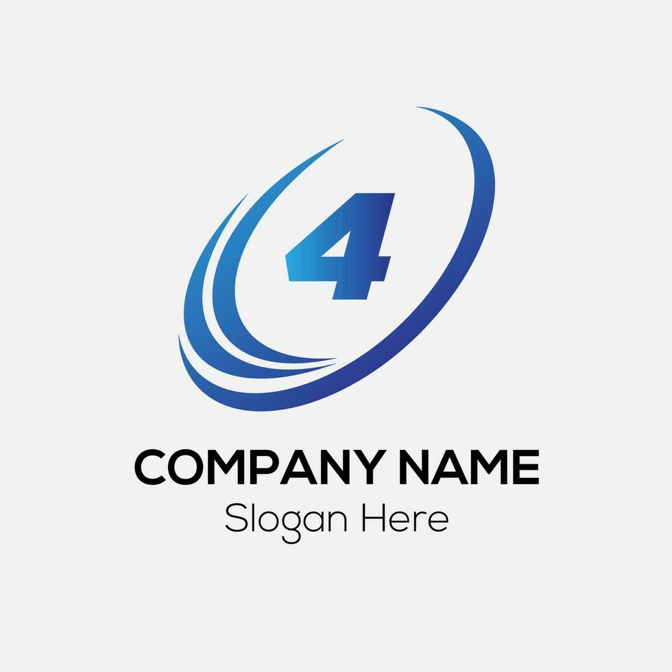 Abstract 4 letter modern initial logo design vector