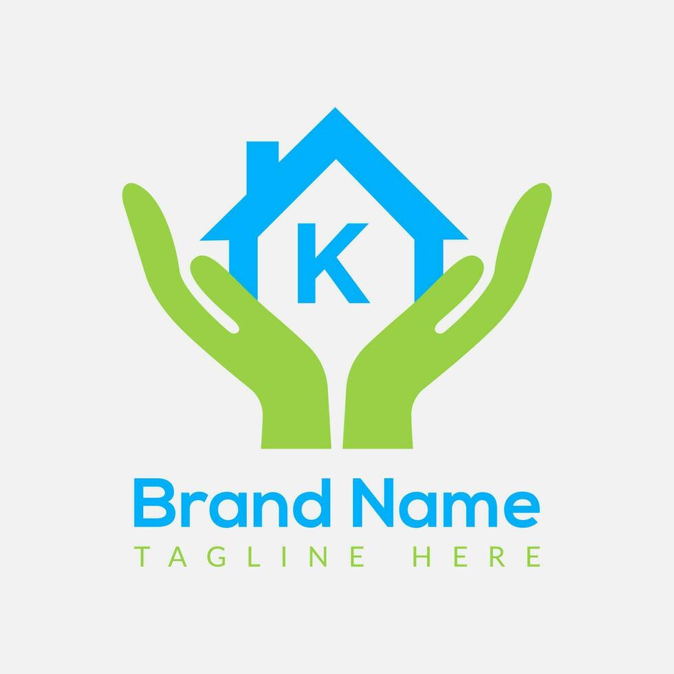 Home Loan Logo On Letter K Template. Home Loan On K Letter, Initial Home Loan Sign Concept Template vector