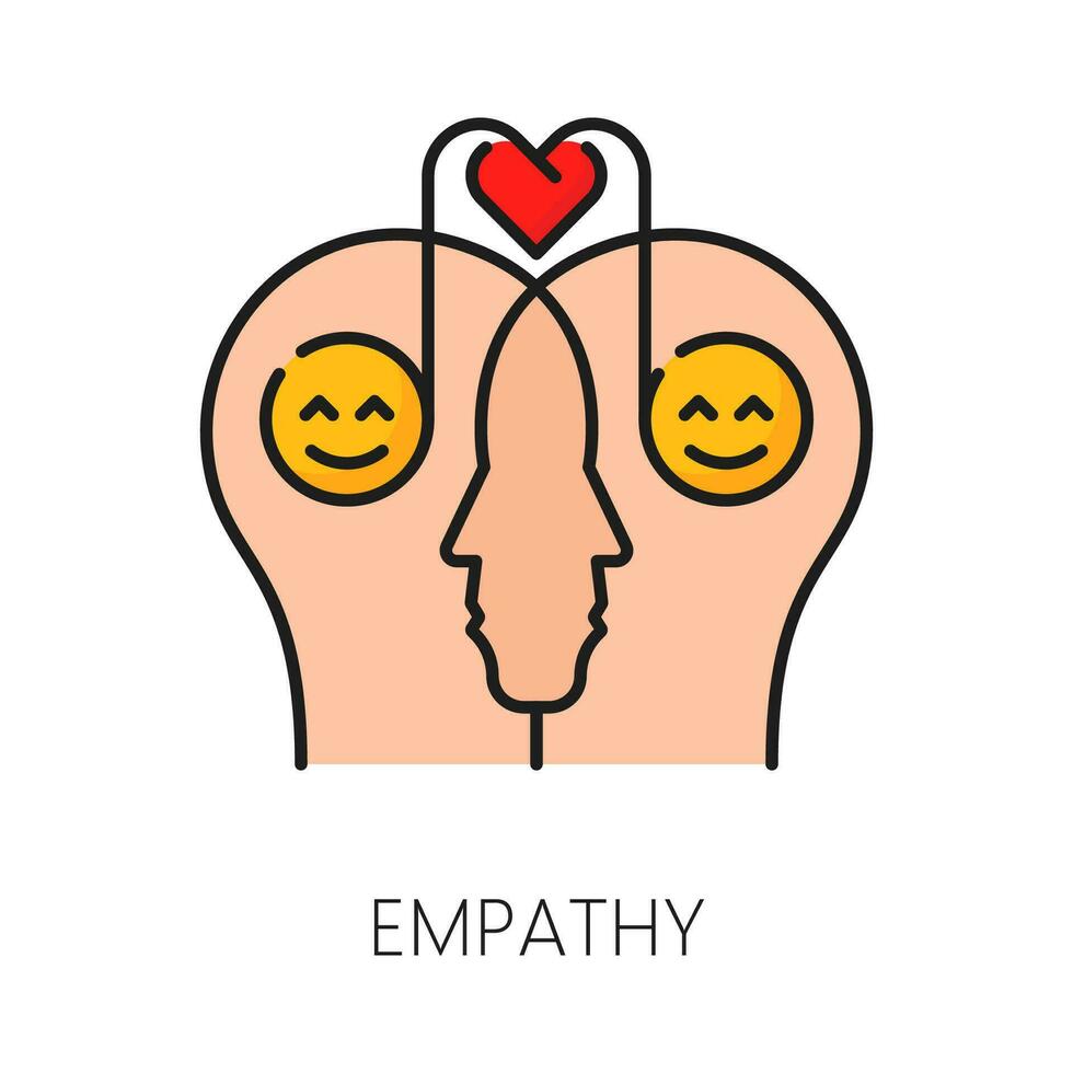 Empathy, psychological, mental health linear icon vector