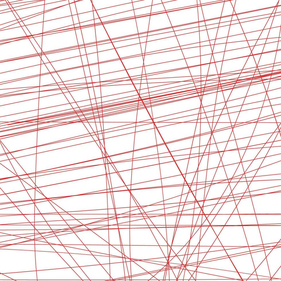 simple abstract red color chaotic line pattern art vector