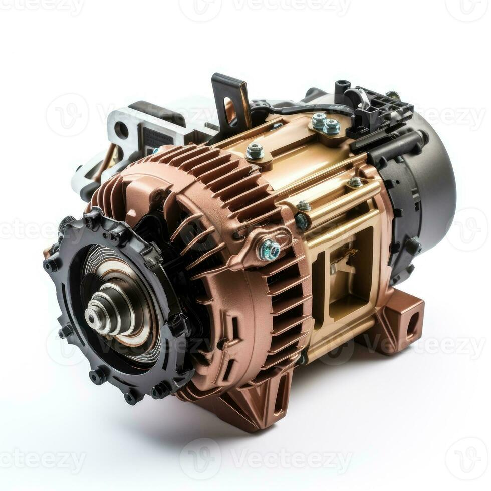 Electric motor on white background. AI Generative photo