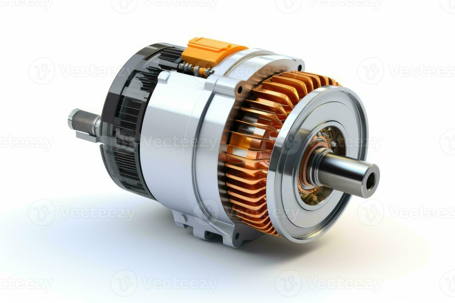 Electric motor on white background. AI Generative photo