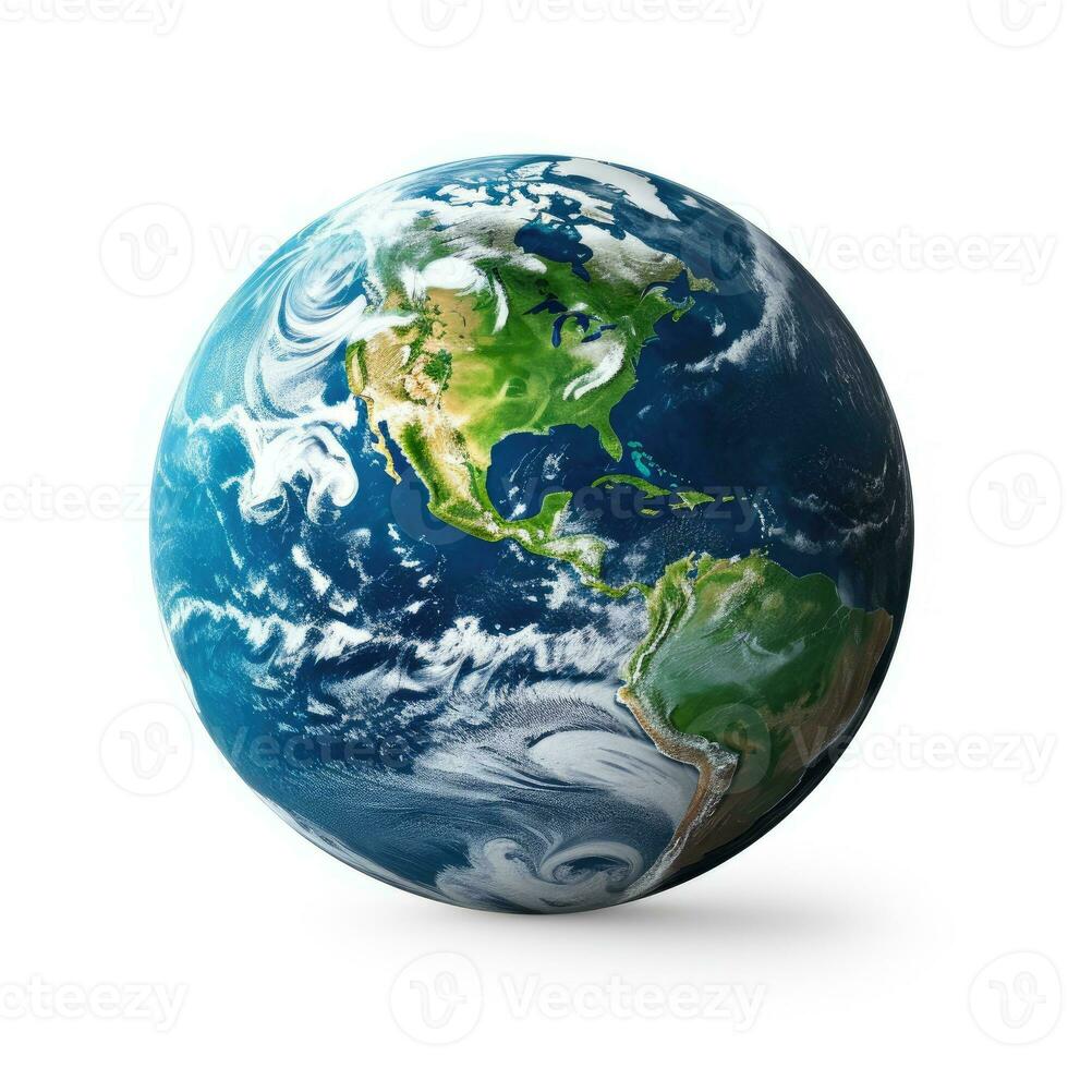 Planet Earth isolated on white background. AI Generative photo