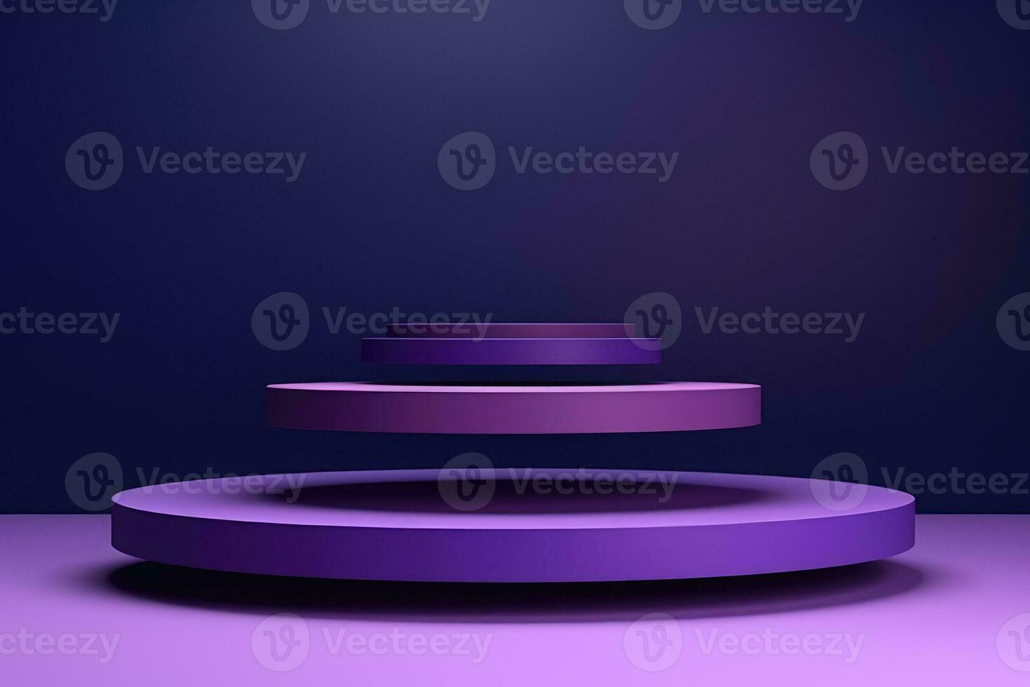 Minimalistic purple background for product presentation with podiums photo