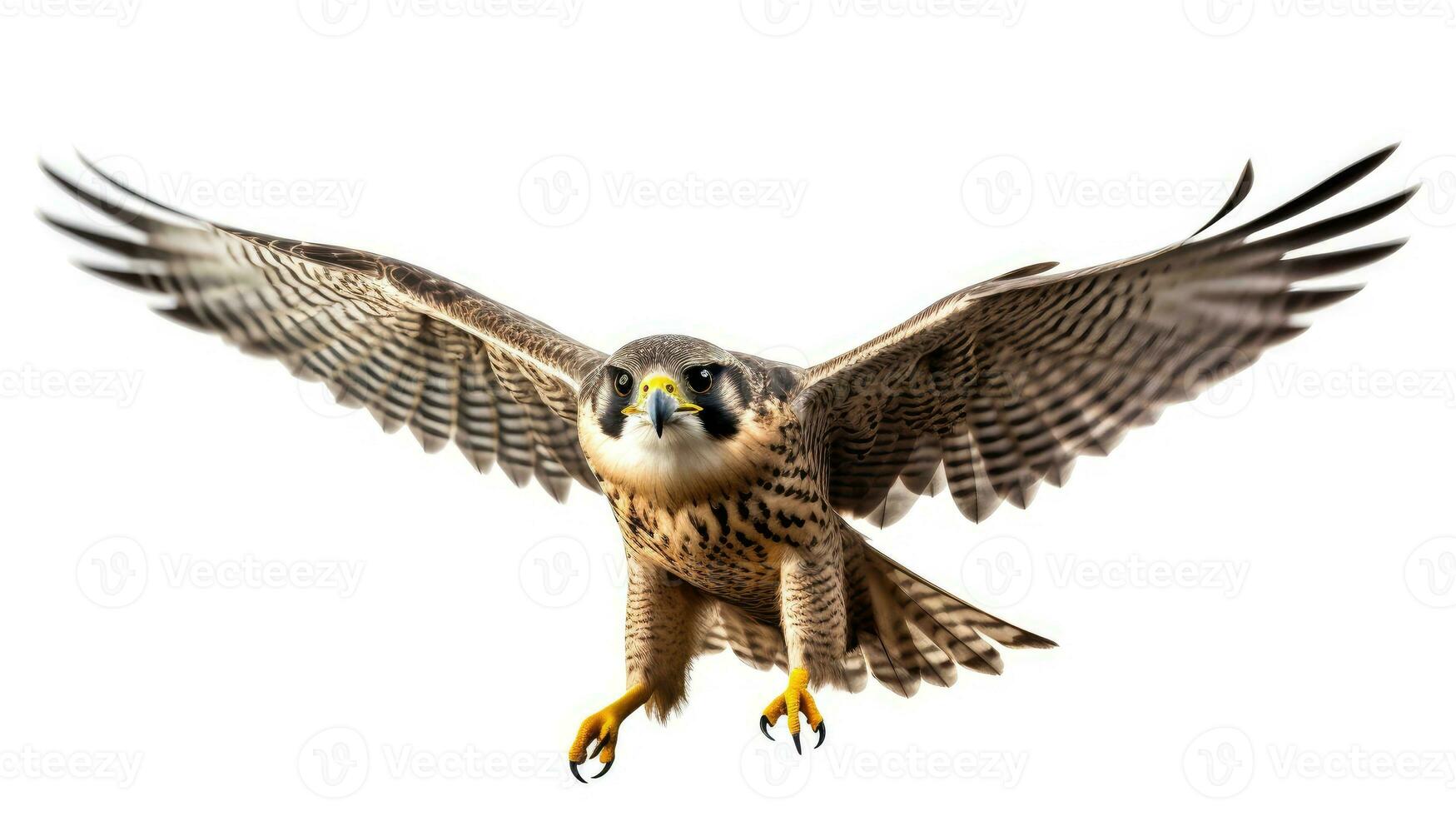 Peregrine falcon bird on white background. AI Generative photo