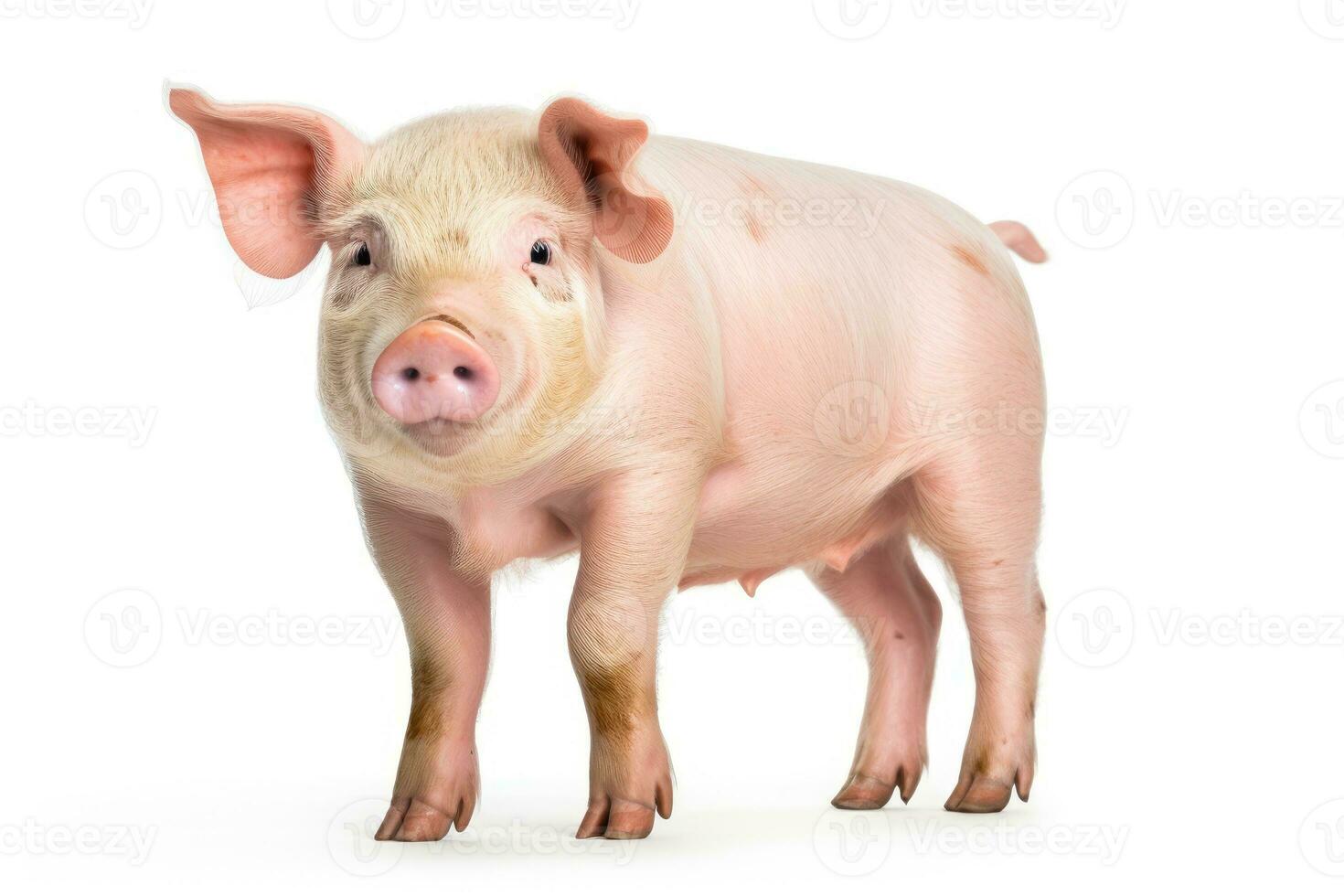 Pig isolated on white background. Generative AI photo