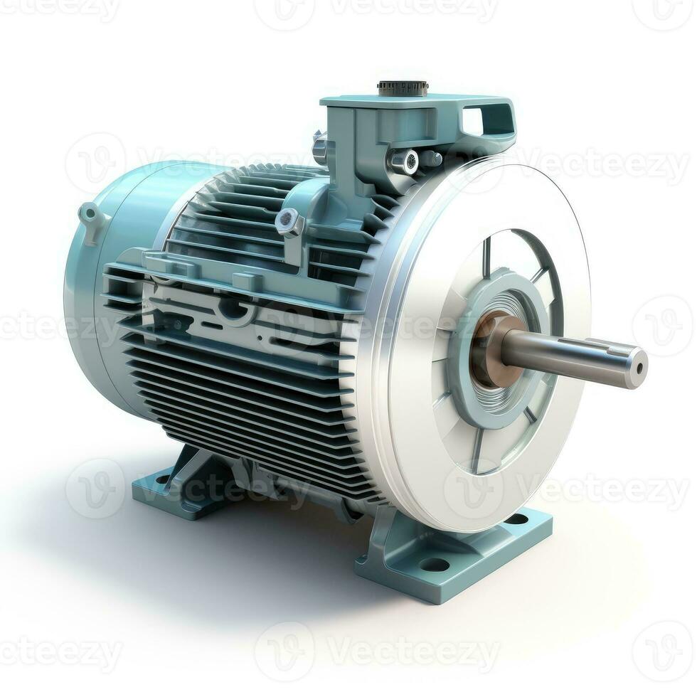 Electric motor on white background. AI Generative photo