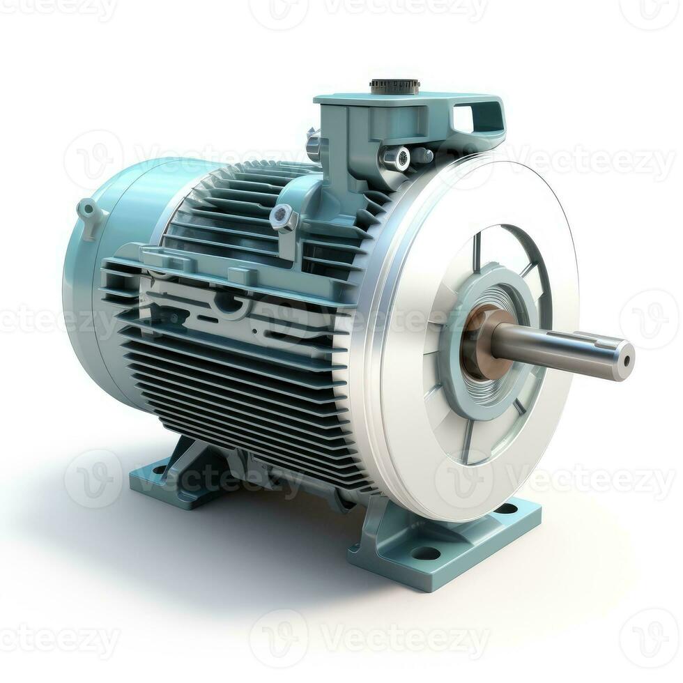 Electric motor on white background. AI Generative photo