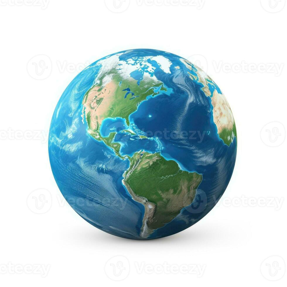 Planet Earth isolated on white background. AI Generative photo