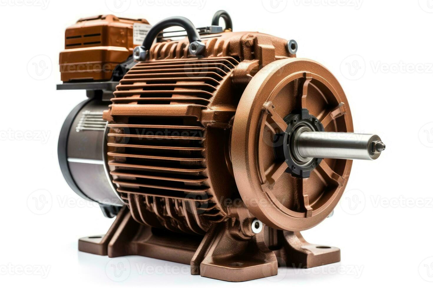 Electric motor on white background. AI Generative photo