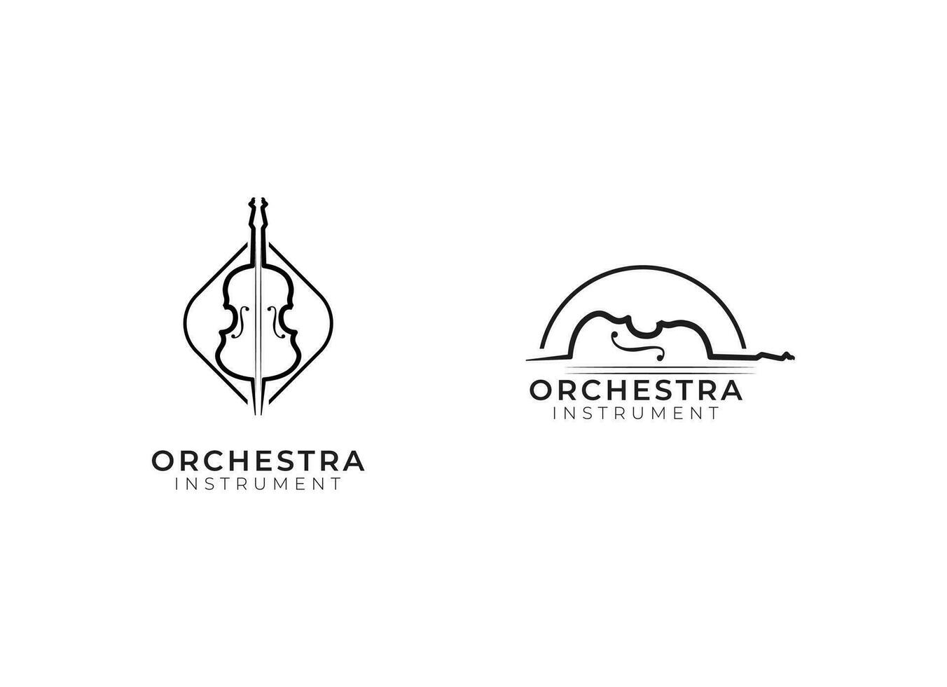 violín viola orquesta logo diseño. vector