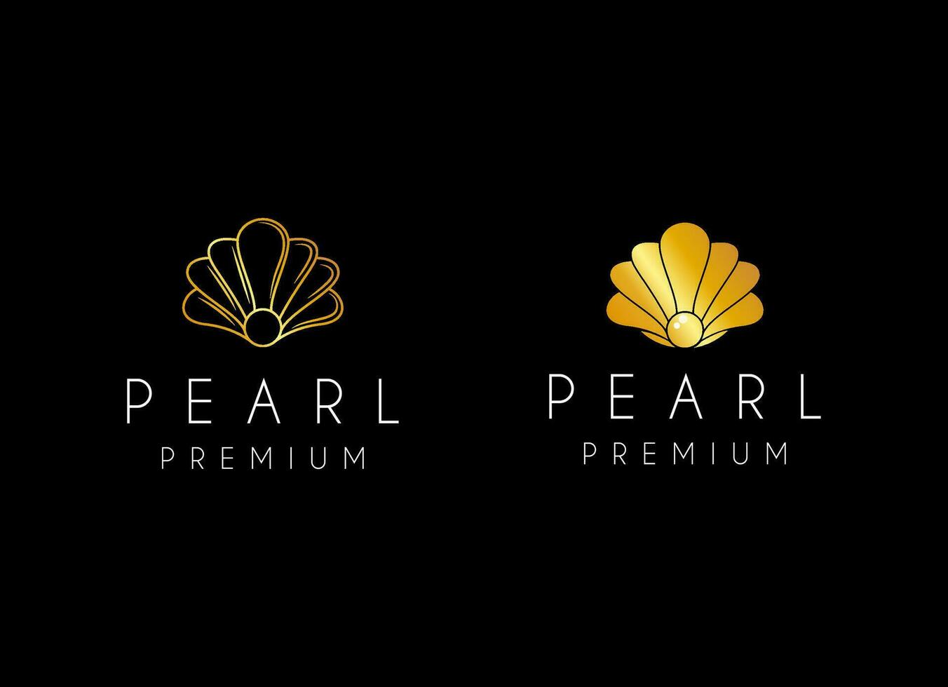 Minimalist and luxury gog pearl sea shell logo design vector