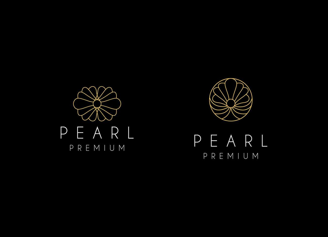 Minimalist and luxury gog pearl sea shell logo design vector