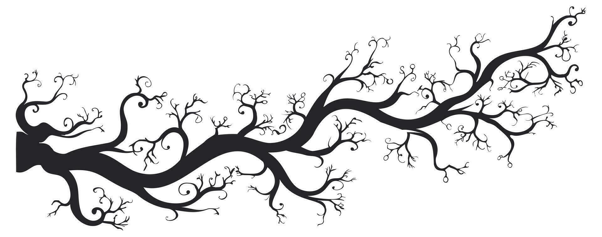 silueta de árbol rama para pared Arte pegatinas aislado en blanco antecedentes vector
