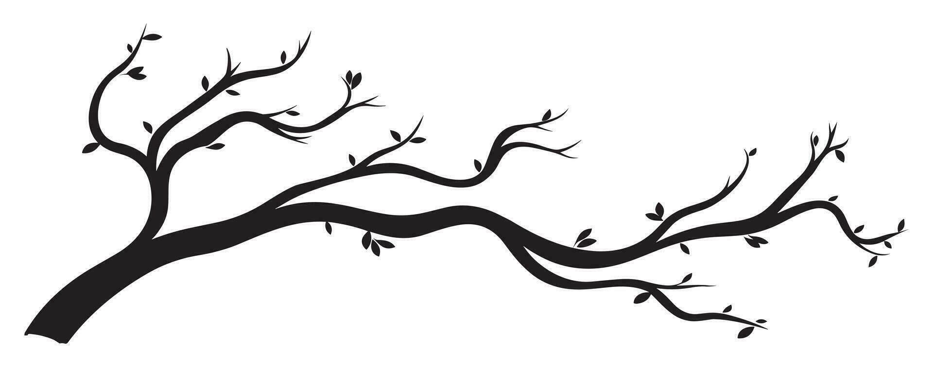 silhouette of tree branch for wall art stickers isolated on white background vector