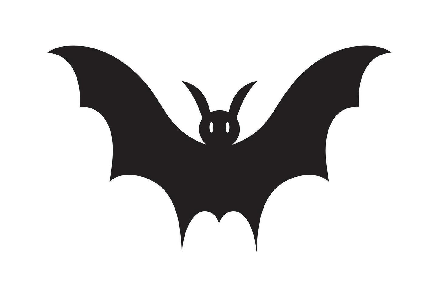 Halloween bat simple silhouette on white background vector