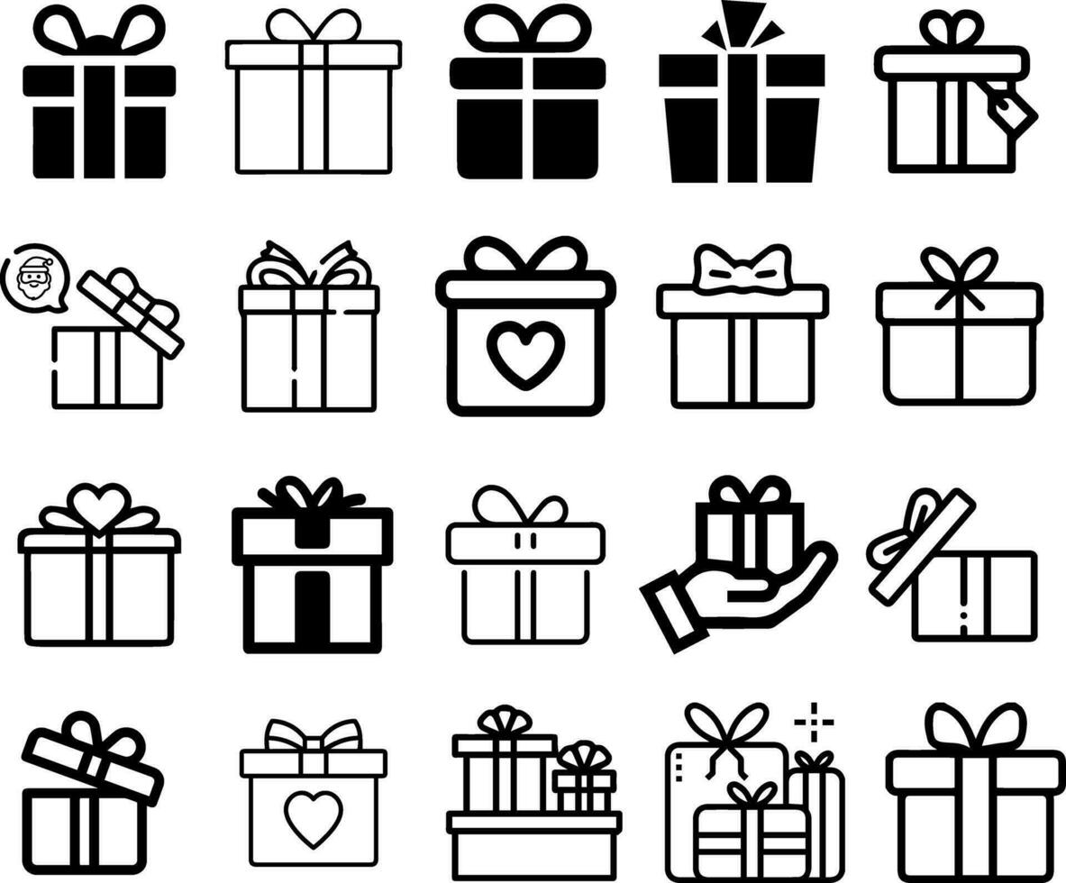 christmas gift box icon for templates. vector