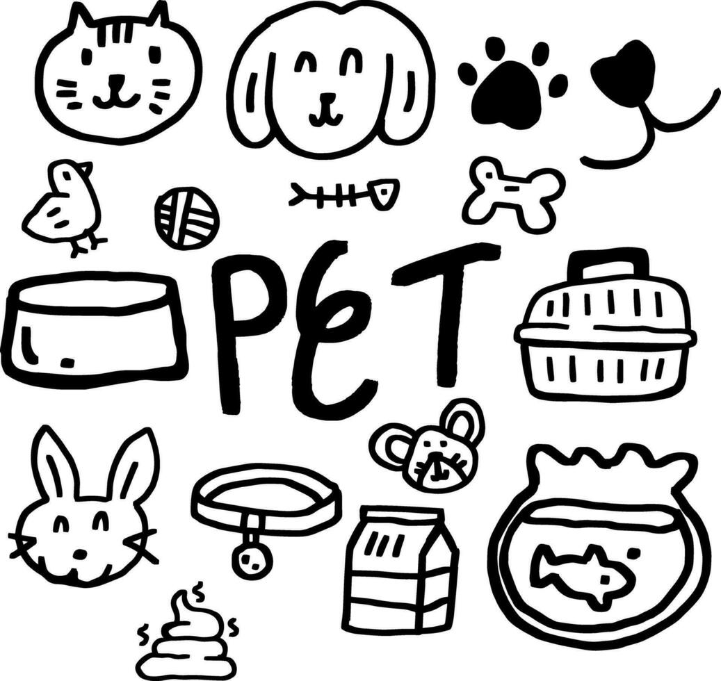 hand drawn pet icon for templates. vector