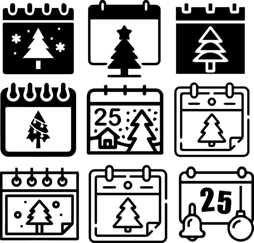 christmas calender icon for templates vector