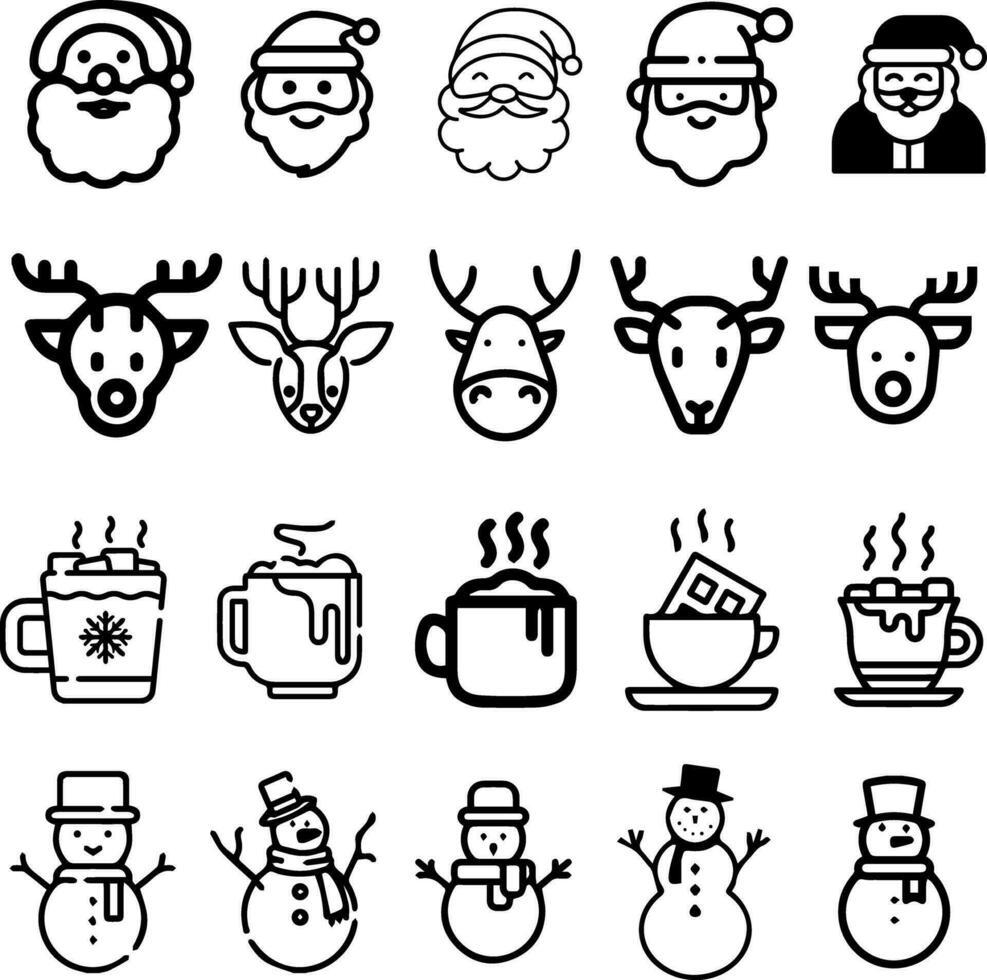 christmas cute icon for templates. vector