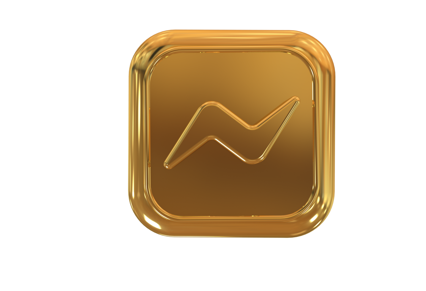 Icon socials media 3d style color golden png