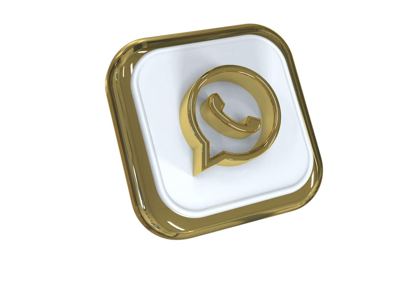 icono sociales medios de comunicación 3d estilo color oro y blanco png