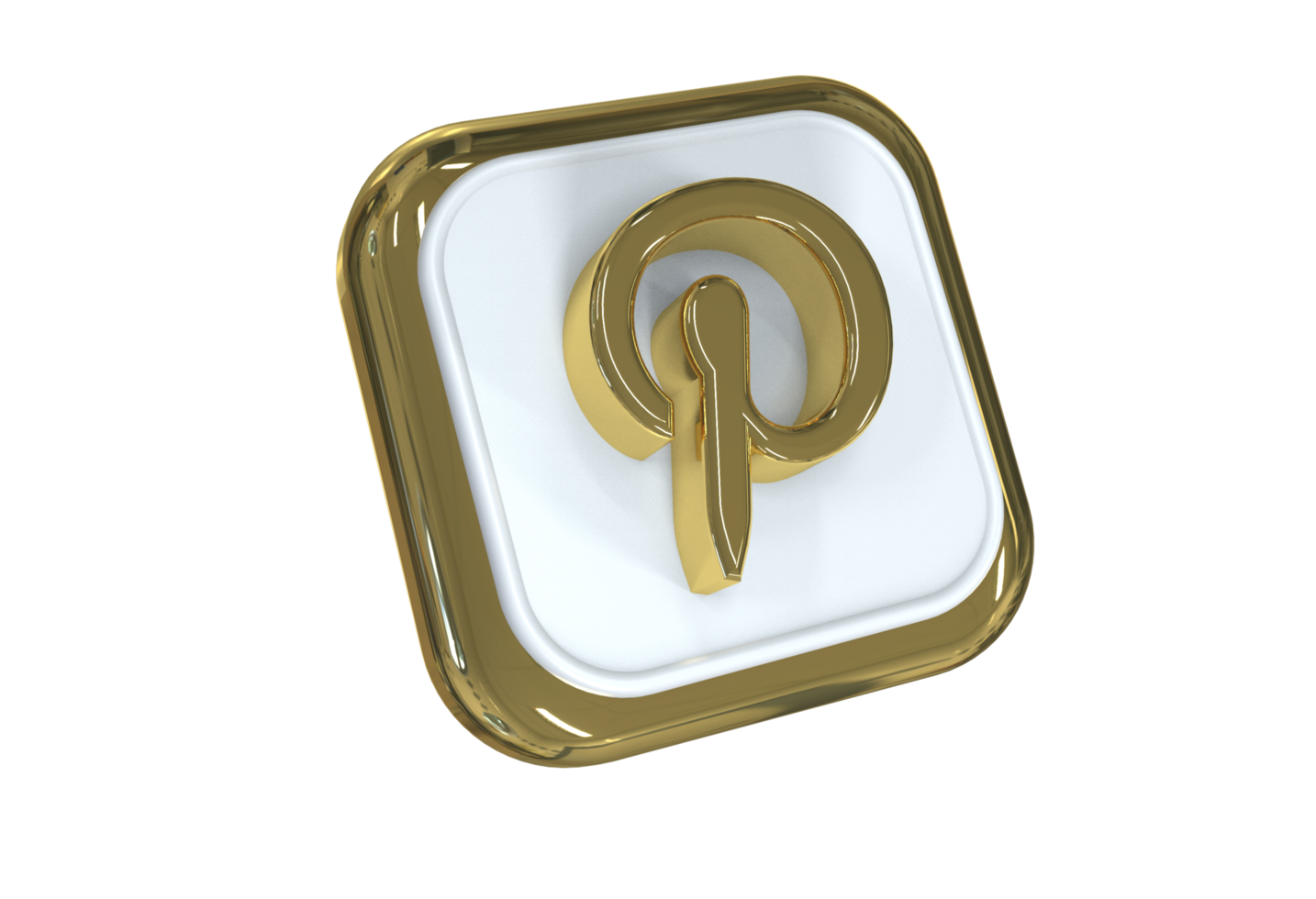 icono sociales medios de comunicación 3d estilo color oro y blanco png
