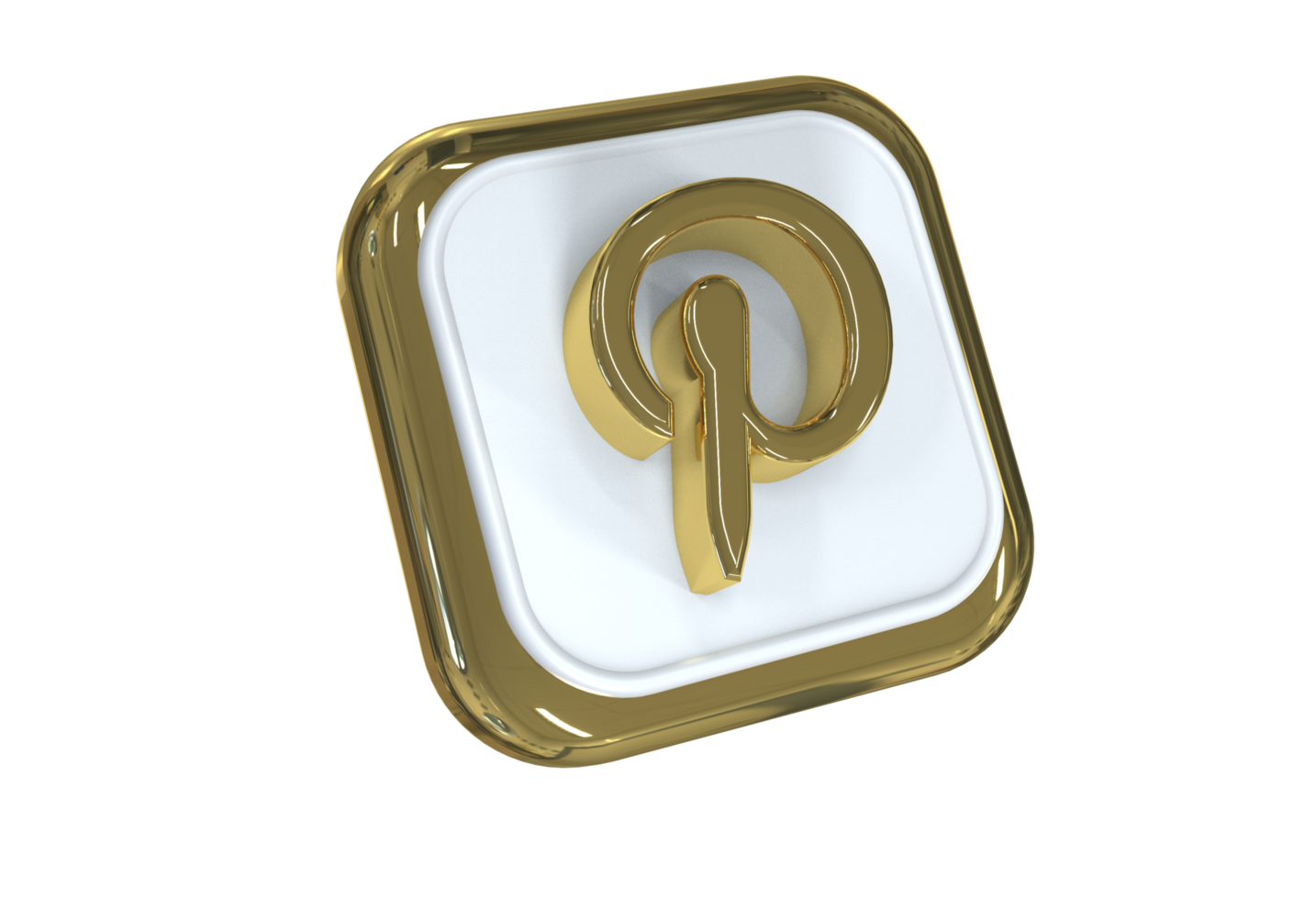 icon socials media  3d style color gold and white png