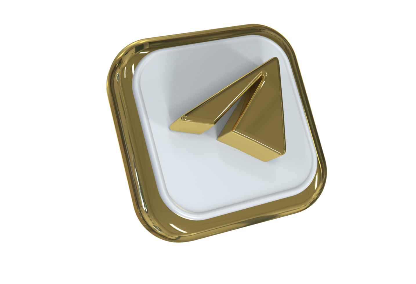 icon socials media  3d style color gold and white png