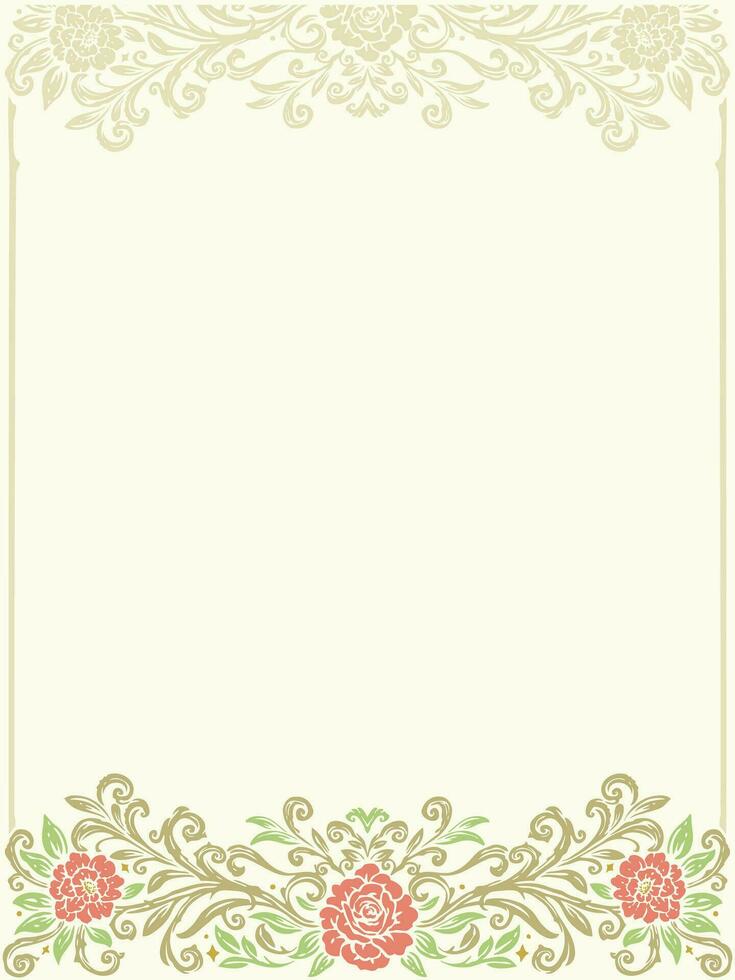 Beautiful illustration of a decorative ornament abstract gold floral frame with golden ornament vector