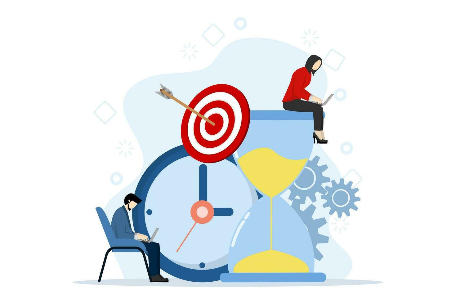 Time management concepts regarding schedules, deadlines, planners, planning and organizing, time discipline, time management in business. effective time planning. flat vector illustration.