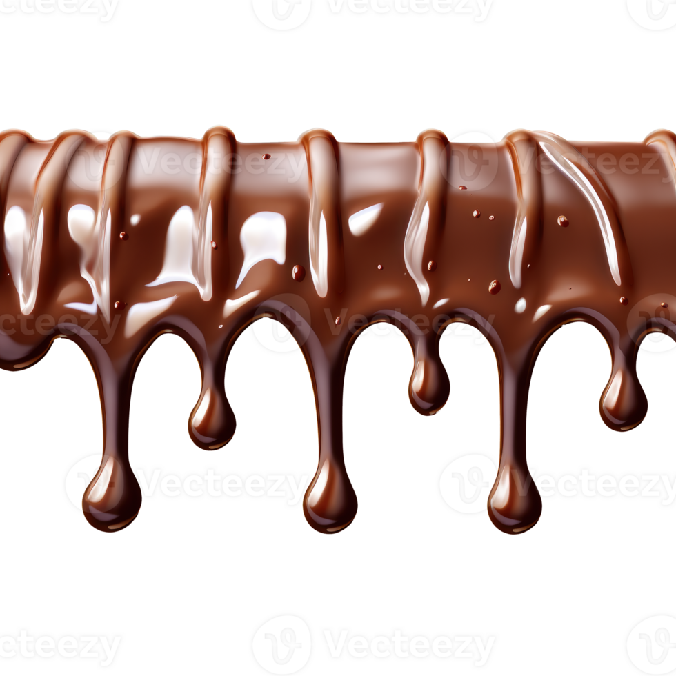 Realistic Dripping Chocolate Texture - Generative AI png