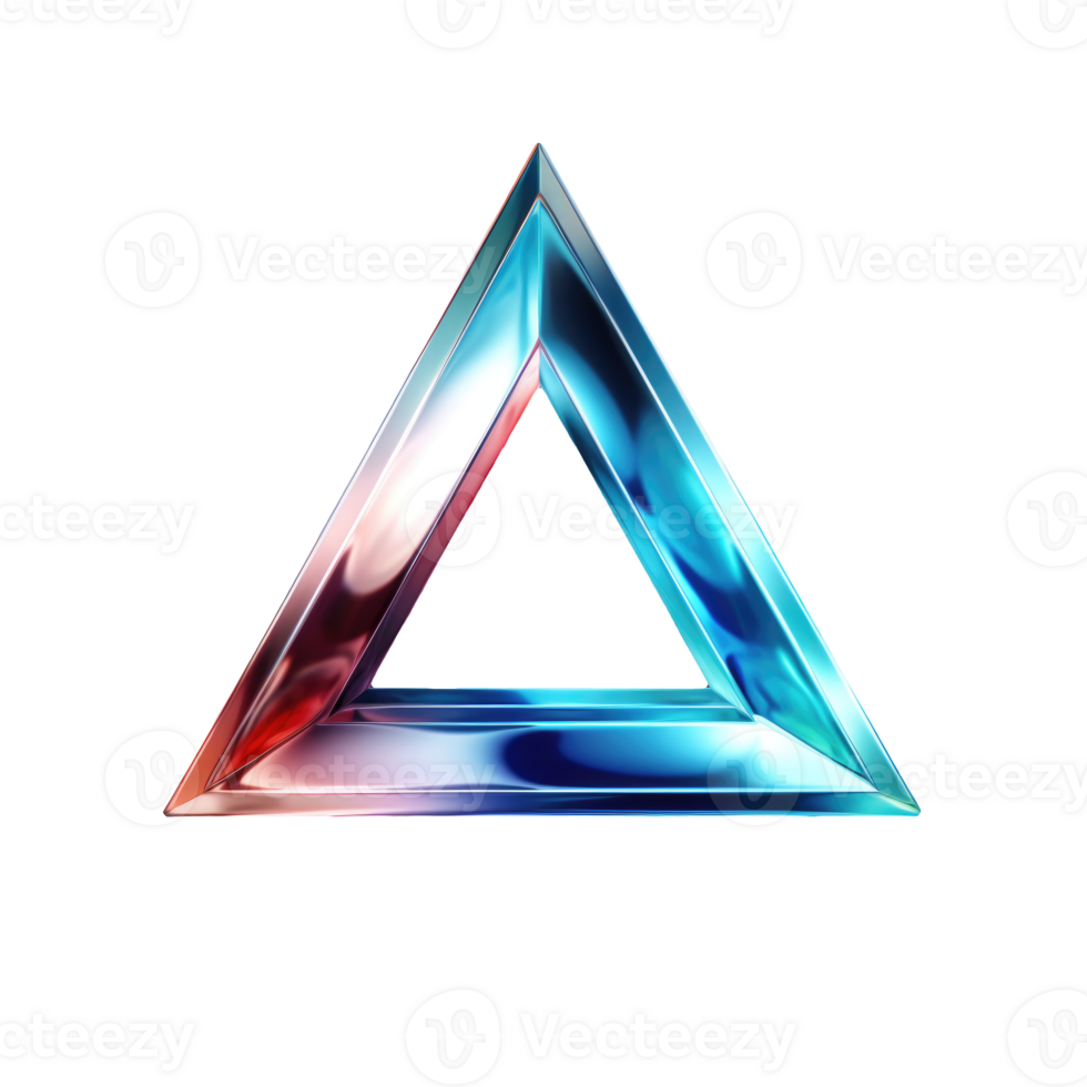 Iridescent 3D Abstract Shape Isolated AI Generative png