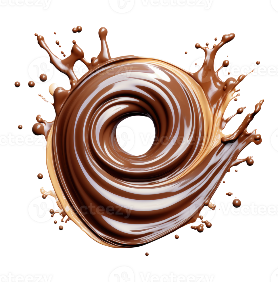Chocolate Round Swirl 3D texture - Generative AI png