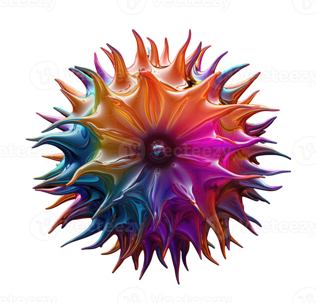 Abstract Iridescent Abstract Shape AI Generative png