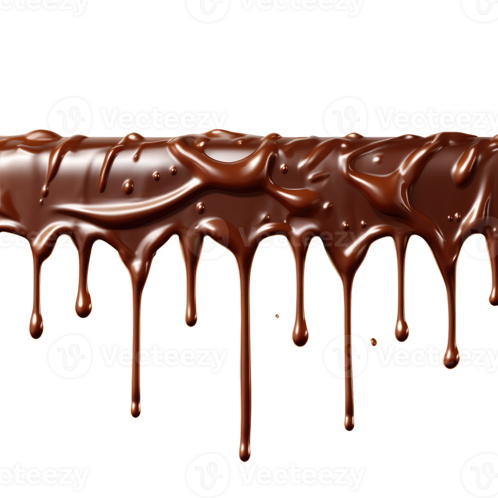 Realistic Dripping Chocolate Texture - Generative AI png