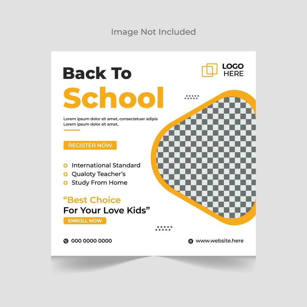 Back to school admission social media post banner design template vector