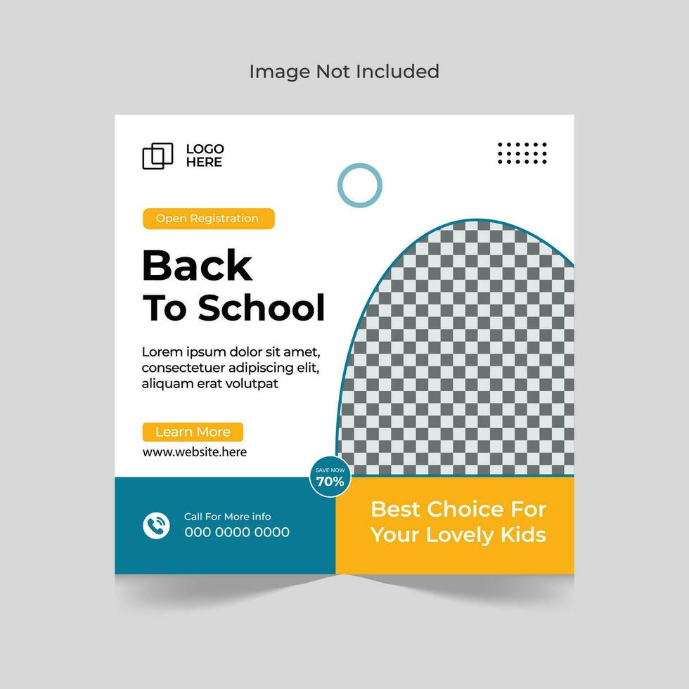 Back to school admission social media post banner design template vector